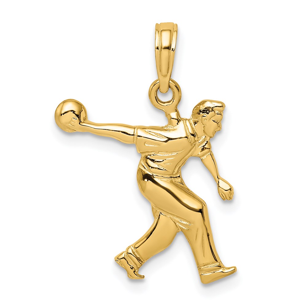 Million Charms 14k Yellow Gold Genuine Male Bowling Charm